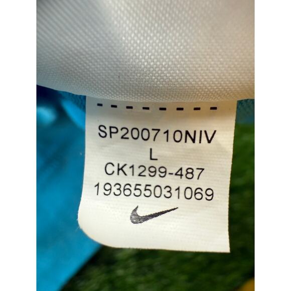 Nike Colorblock Crewneck Sweatshirt Men’s Blue/White Swoosh Logo CK1299-487 Sz L - Picture 5 of 11